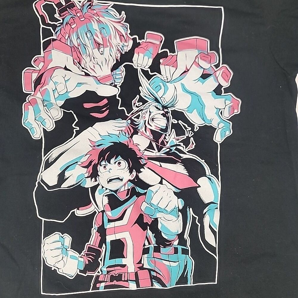 My Hero Academia Shirt Men Small Black Funimation Anime Graphic Tee Short Sleeve